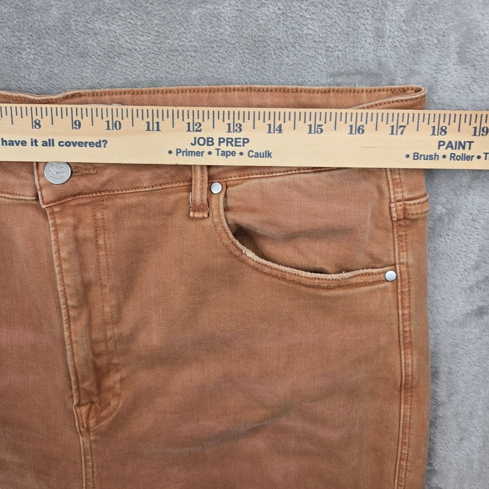 Blakeley Women 2X High Rise Flare Jeans Brown Distressed Ripped Raw Hem Boho 70s - Picture 7 of 12